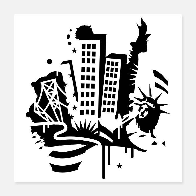A New-York City Design dans le style de graffiti Poster 40 x 40 cm
