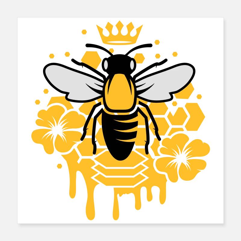 A bee with a crown Poster 16" x 16" (40x40 cm)