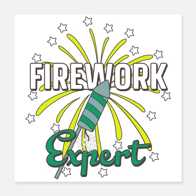 Feu d'artifice expert Poster 40 x 40 cm