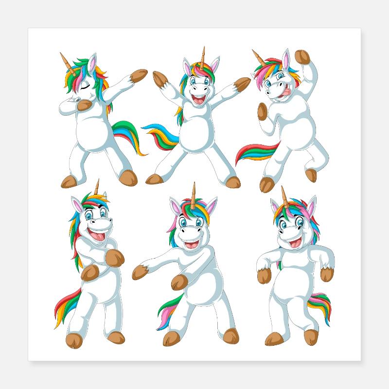 Unicorn dabbing Poster 16" x 16" (40x40 cm)