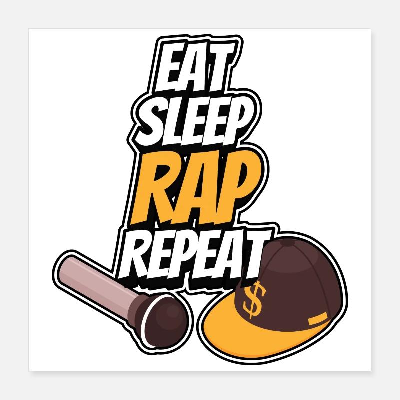 Spise - Sove - Rap - Gentagelse Poster 40x40 cm