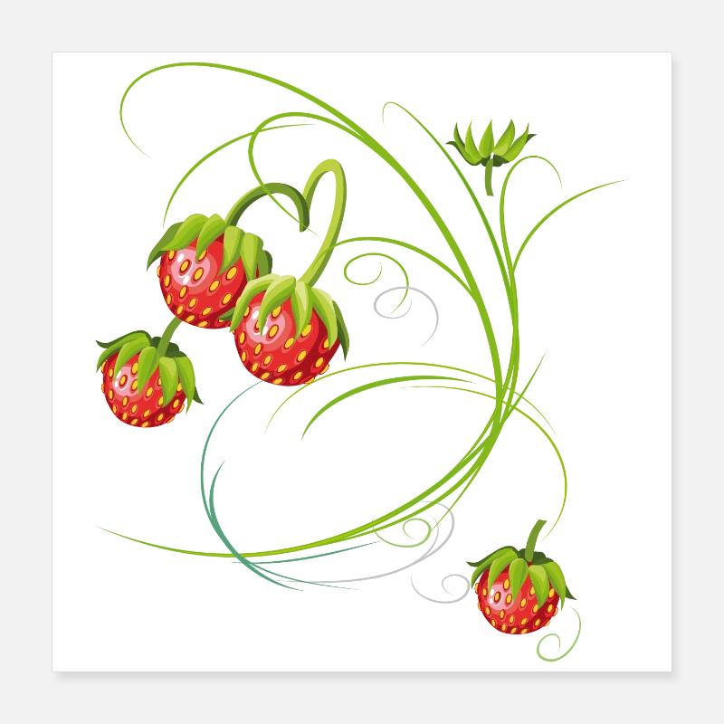 Erdbeeren, Obst Poster 40x40 cm