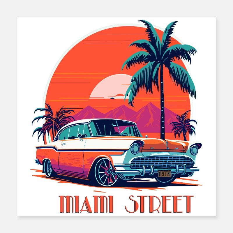 RUE DE MIAMI Poster 40 x 40 cm