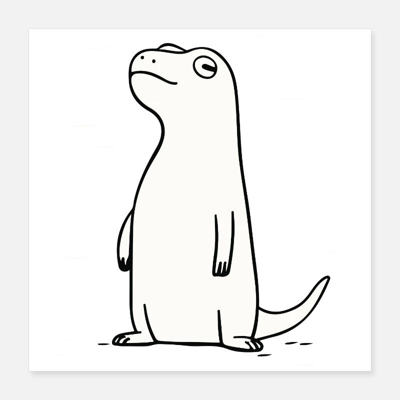 Dino excentrique Poster 40 x 40 cm
