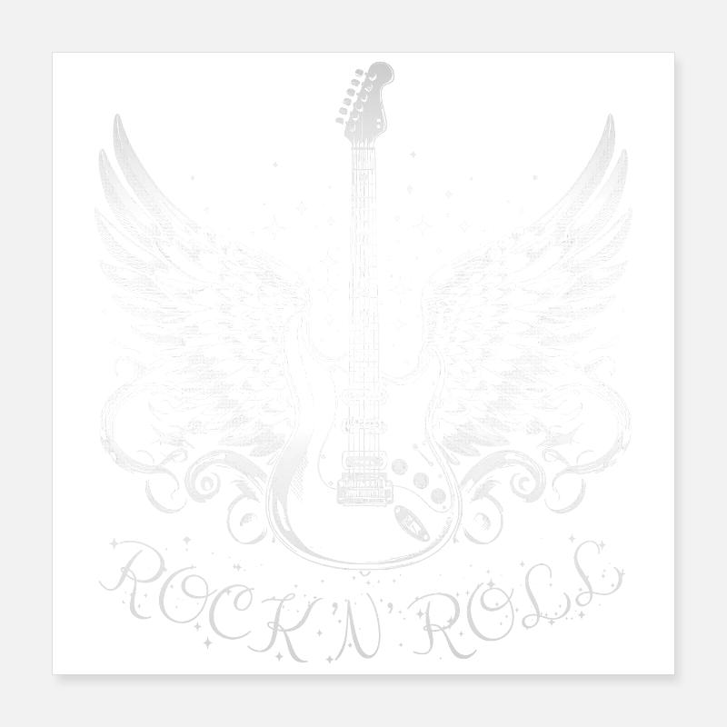 Rock 'n' Roll Guitar Poster 40 x 40 cm