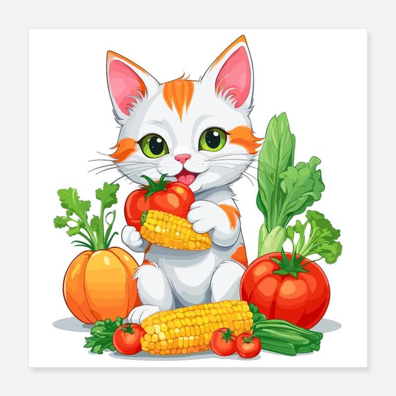 Bio Katze Poster 40x40 cm