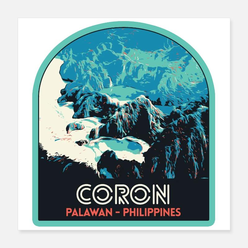 Paradis tropical : Côte de Coron, Palawan Poster 40 x 40 cm