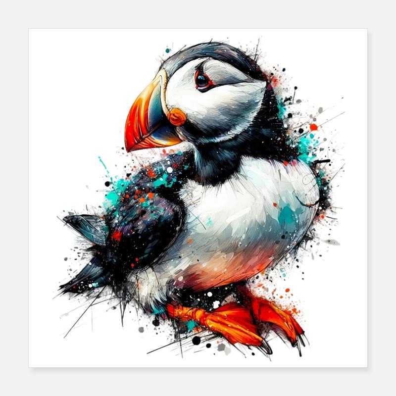 Macareux Poster 40 x 40 cm