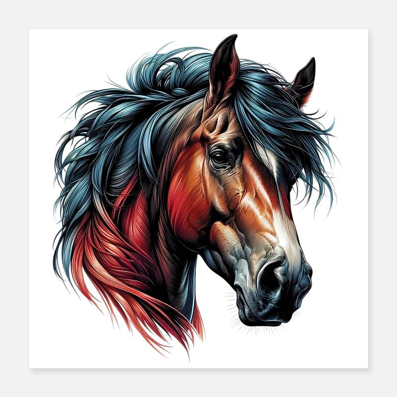 Cheval Poster 40 x 40 cm