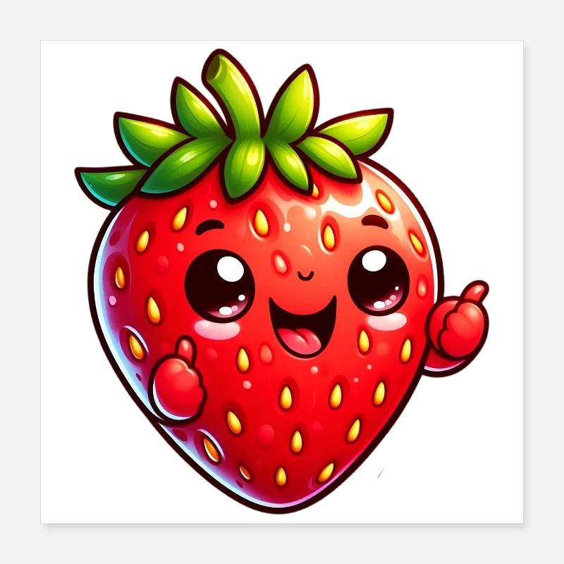 Erdbeer-Erdbeeren Poster 40x40 cm