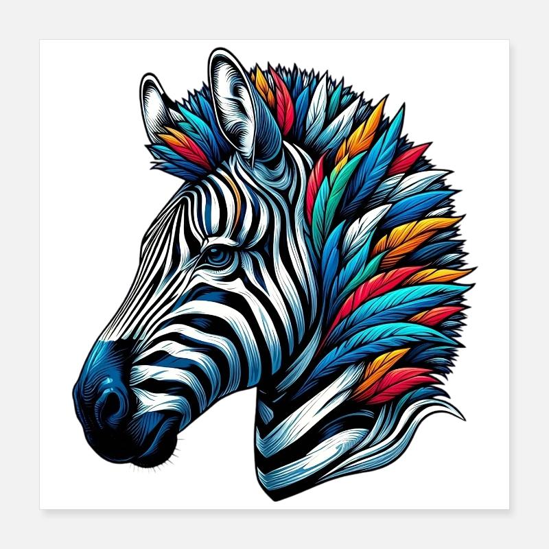 Zebra Poster 40x40 cm