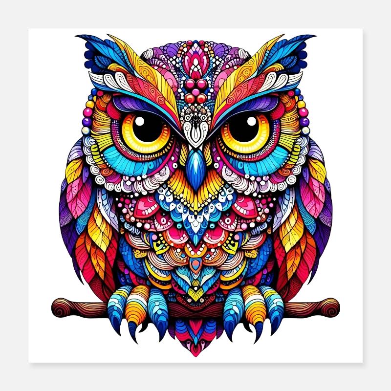 Eule Poster 40x40 cm