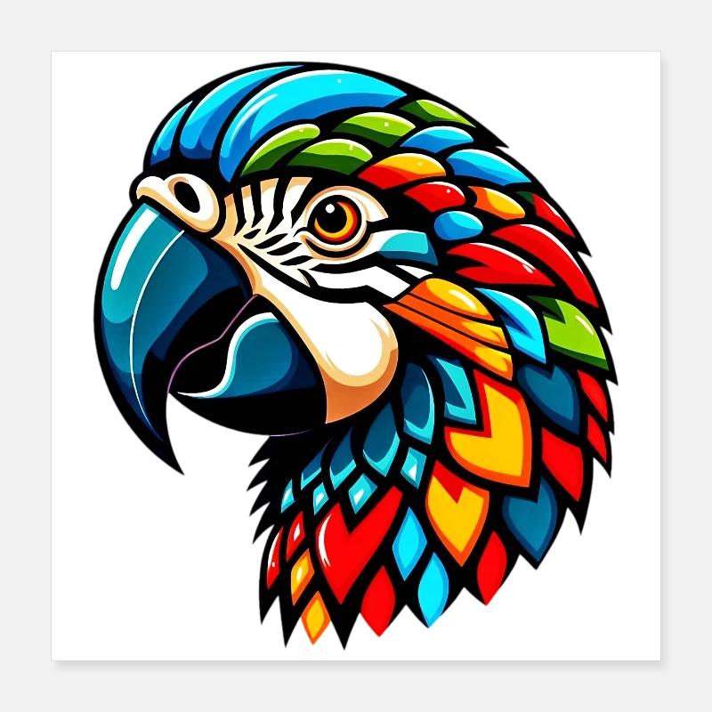 Perroquet arlequin Poster 40 x 40 cm