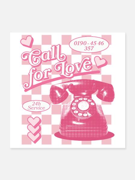 Appel à l’amour hotline esthétique - Poster 40 x 40 cm - blanc - Devant