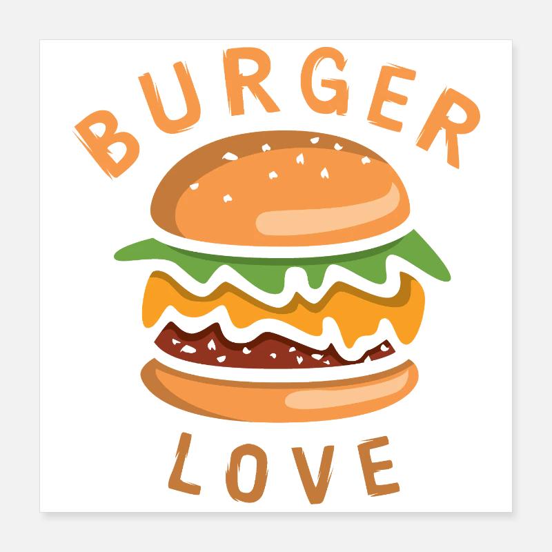 Burger Love Comic Poster 16" x 16" (40x40 cm)