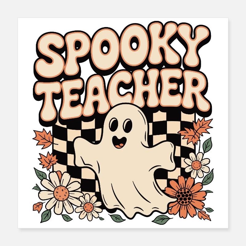 Enseignant effrayant Design d’Halloween Poster 40 x 40 cm