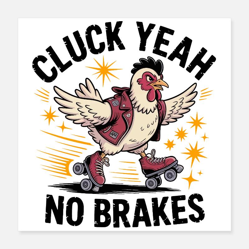 Poussin de Roller Derby Ailé Poster 40 x 40 cm