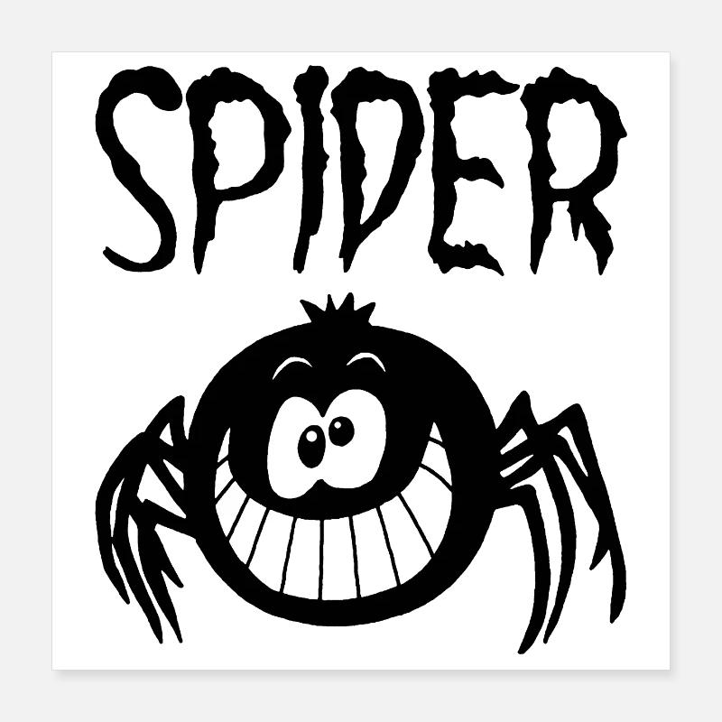 Die lächelnde schwarze Spinne Poster 40x40 cm