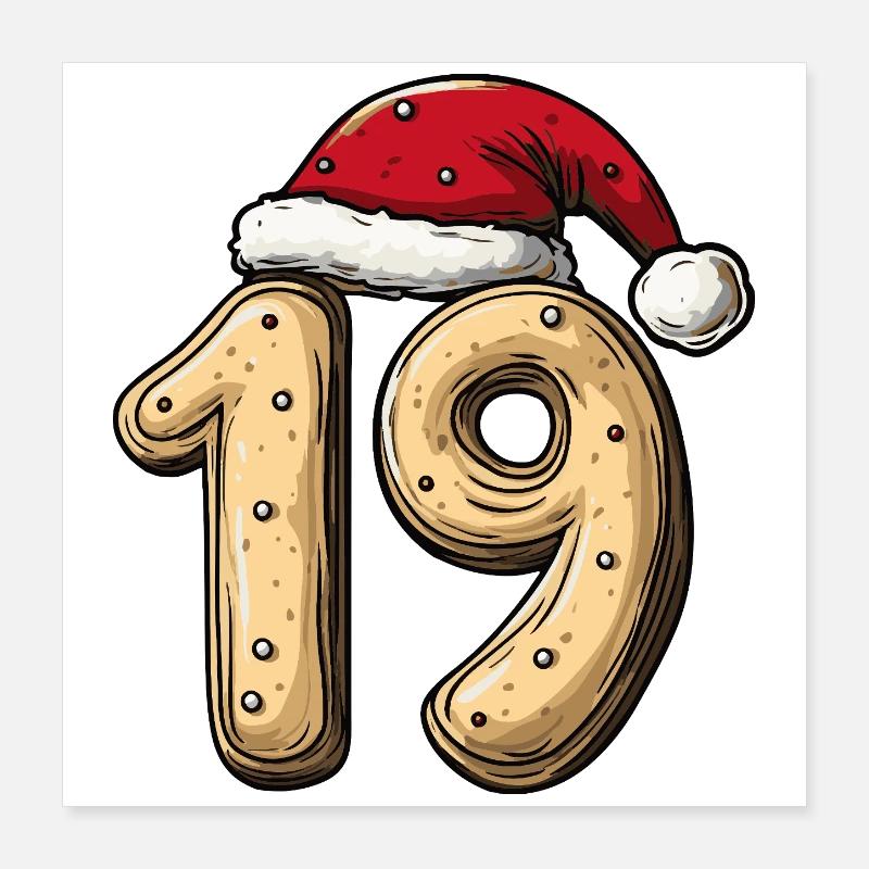 Biscuit de Noël à 19 chiffres Poster 40 x 40 cm