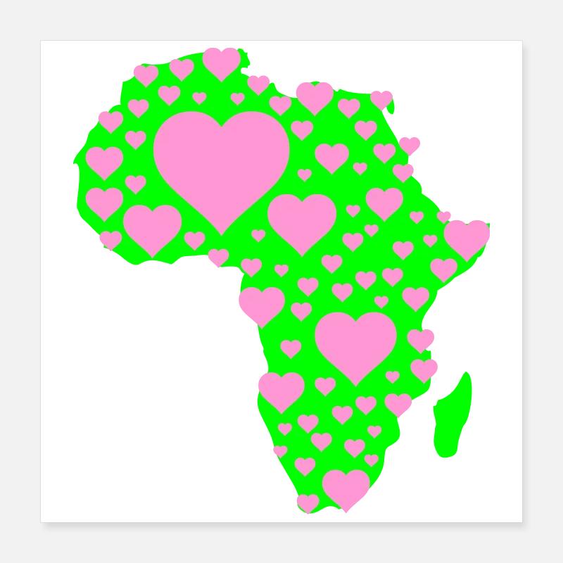 Afrika Herzmuster  Poster 40x40 cm