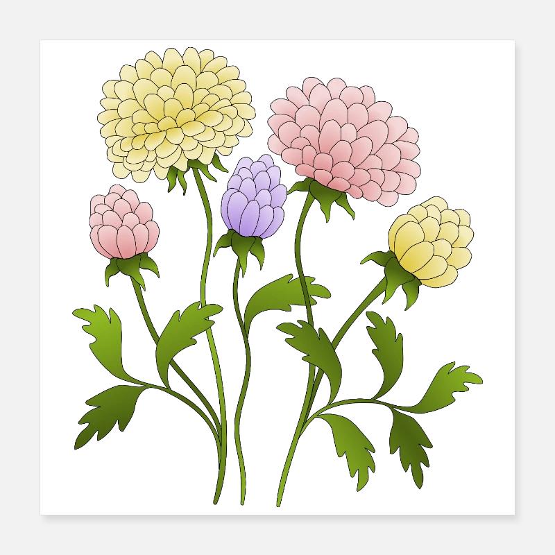 Blumen Poster 40x40 cm