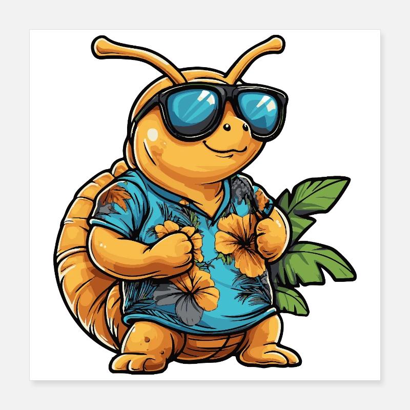 Snail Comic Holiday Poster 16" x 16" (40x40 cm)