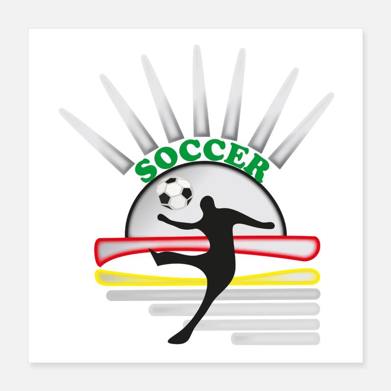 Kicker Sonnen Fußball Poster 40x40 cm