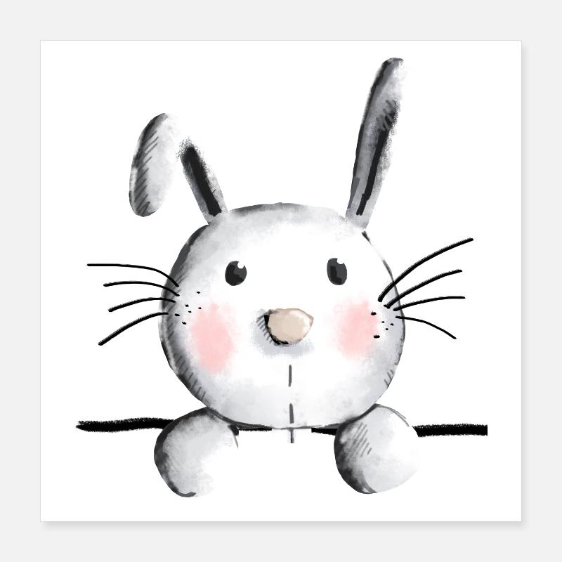 Cute bunny - bunny - rabbit - rabbit Poster 16" x 16" (40x40 cm)