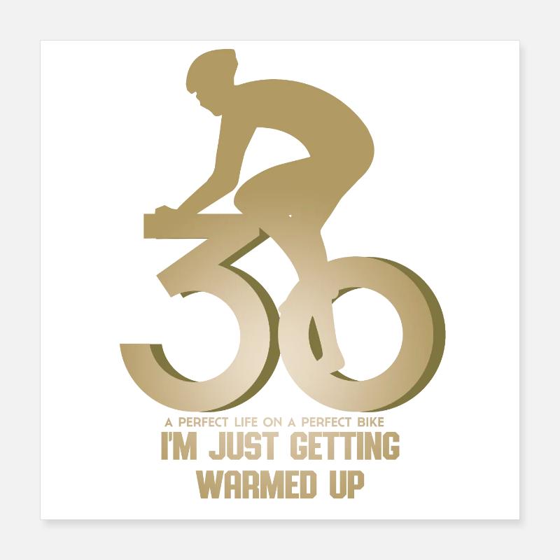 Radfahrer 30 Geburtstag Poster 40x40 cm