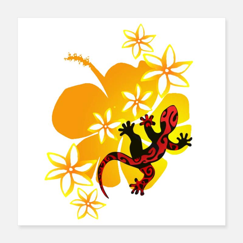 TERIKI (Red Moko) Poster 16" x 16" (40x40 cm)