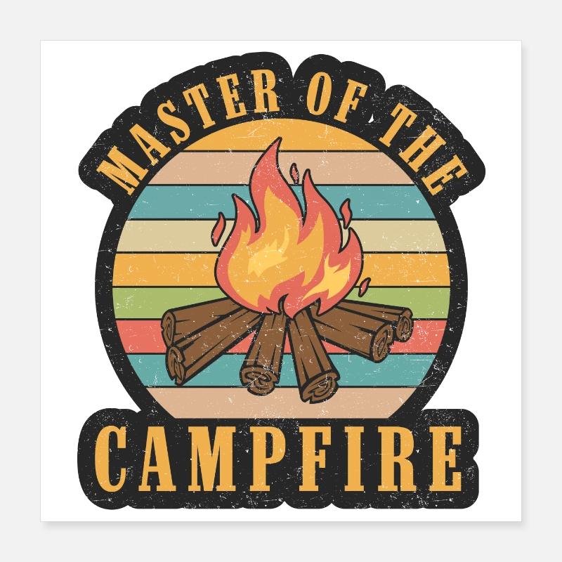 Maître du feu de camp Poster 40 x 40 cm