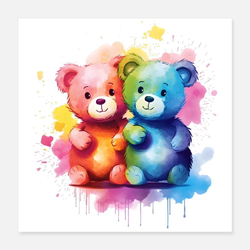 L’amour est une nécessité pour l’ours Poster 40 x 40 cm