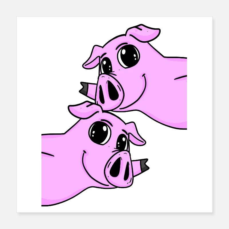 Cochons Poster 40 x 40 cm