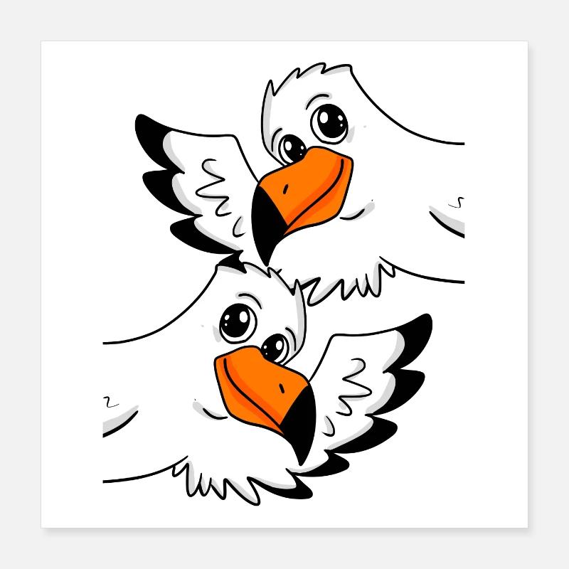 Mouette de salutation bienvenue Poster 40 x 40 cm