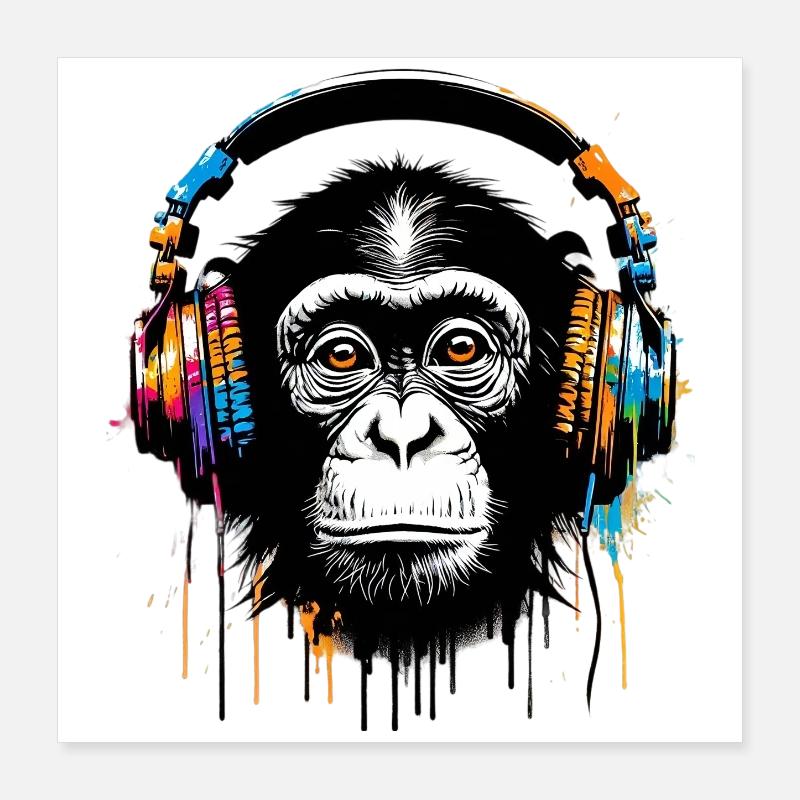 Singe Poster 40 x 40 cm