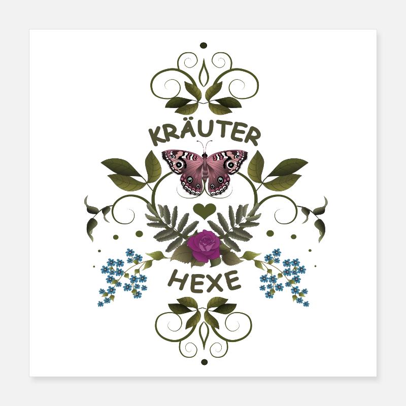 Sorcière des herbes Sorcière Poster 40 x 40 cm