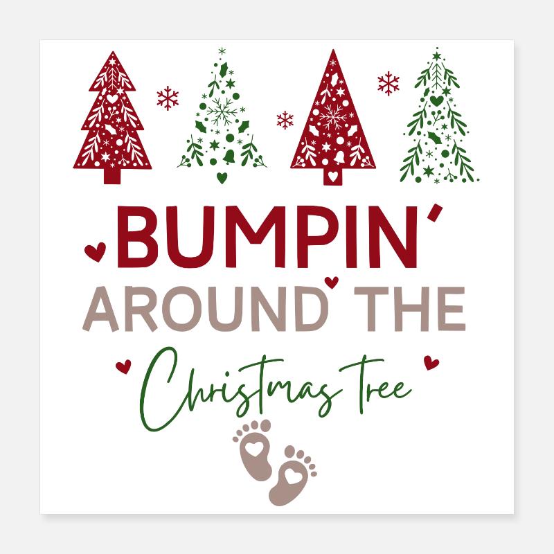 Annonce Grossesse Noël Poster 40 x 40 cm