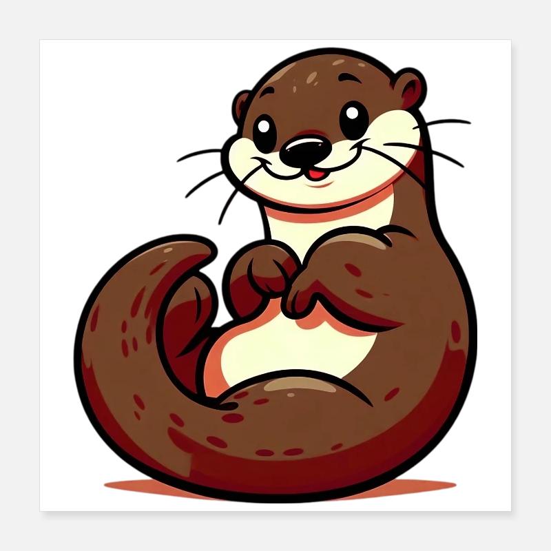 Loutre Poster 40 x 40 cm