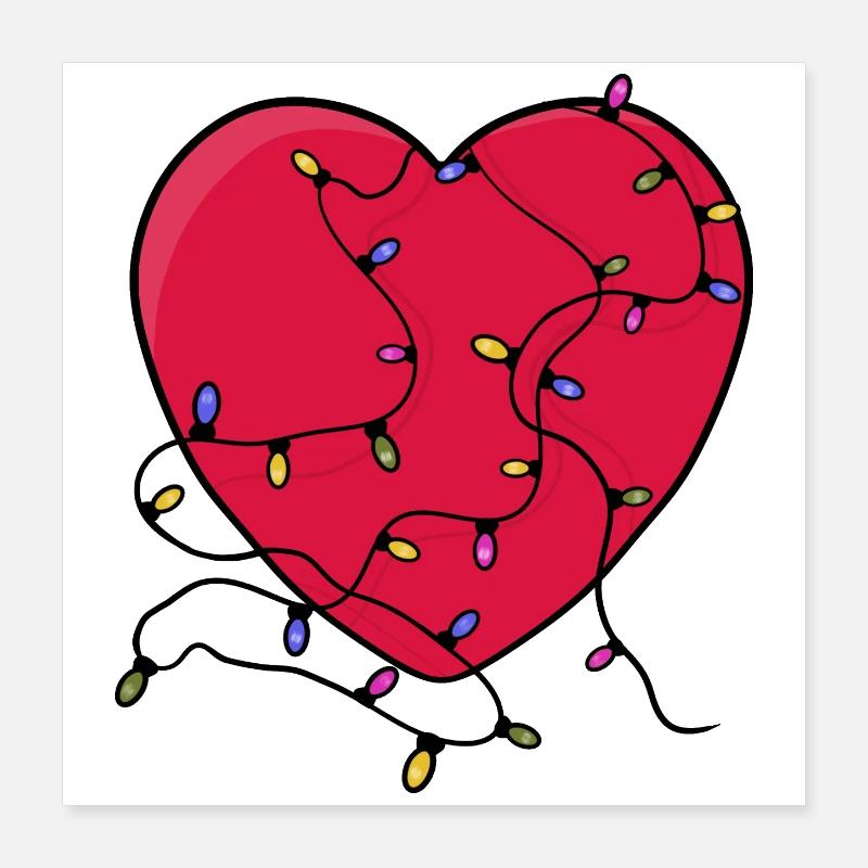 Lighted Heart Poster 16" x 16" (40x40 cm)