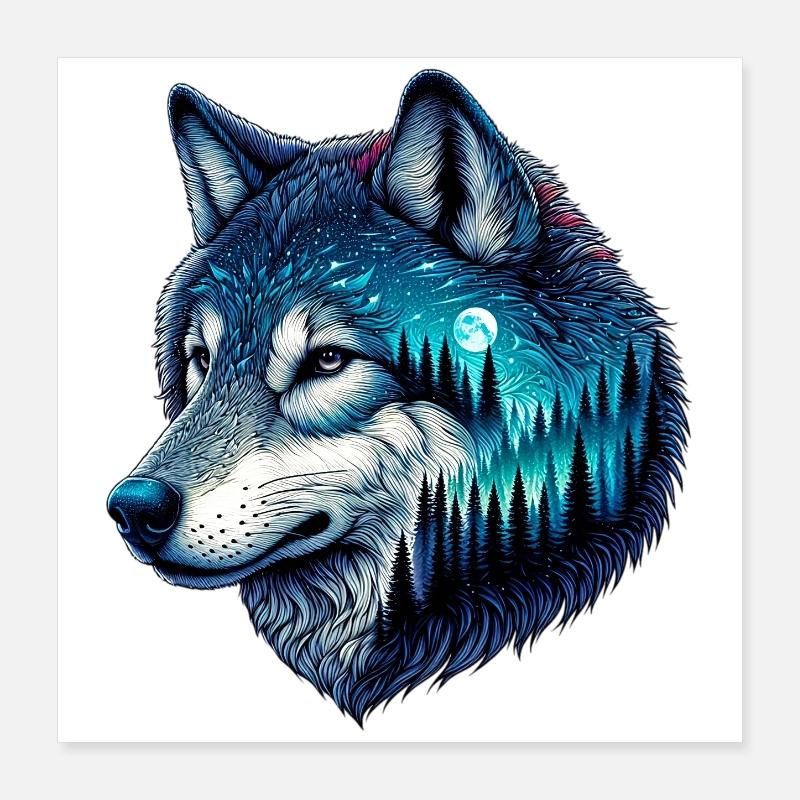 Wolf Poster 40x40 cm
