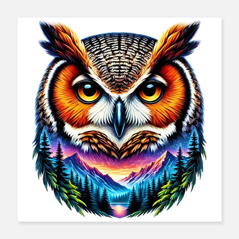 Owl Poster 16" x 16" (40x40 cm)