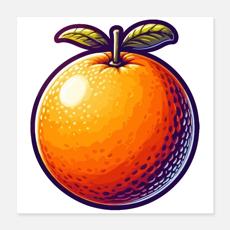 Bright orange cartoon Poster 16" x 16" (40x40 cm)