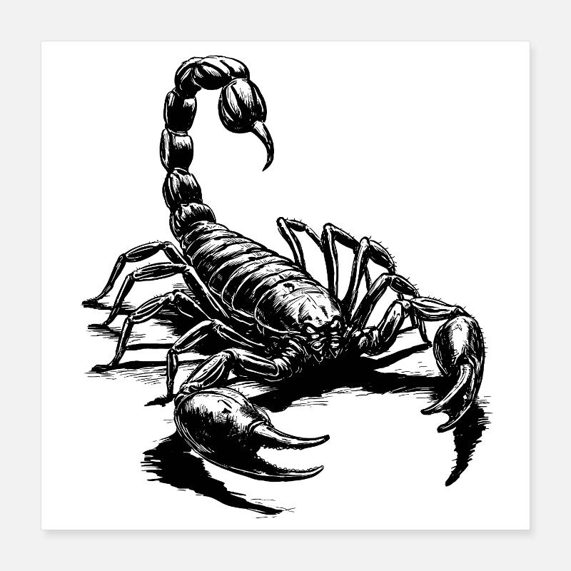 Scorpio black Poster 16" x 16" (40x40 cm)