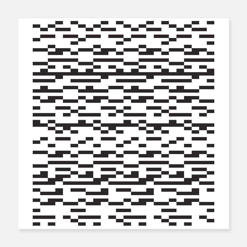 Noir Stripe pixeliges Glitch Grid Poster 40x40 cm