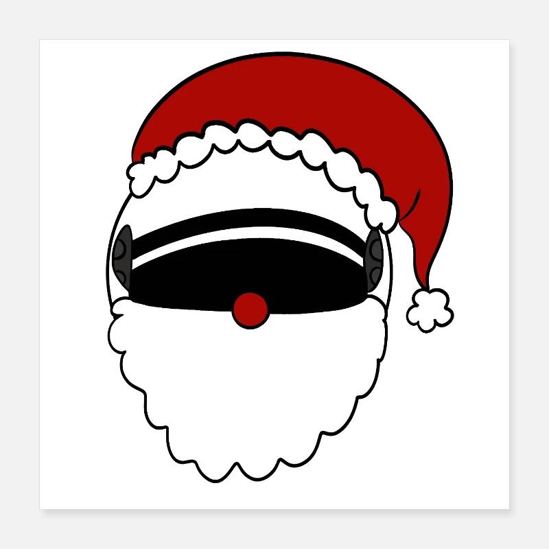 Weihnachtsmann  Helm  Poster 40x40 cm