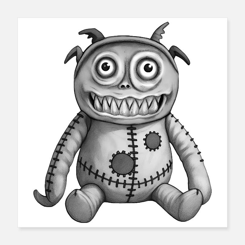 MONSTER DOLL #7 [Black & White] Poster 40 x 40 cm