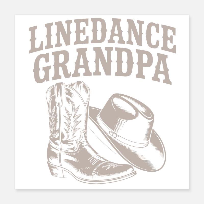 Linedance Opa Boots Poster 40x40 cm