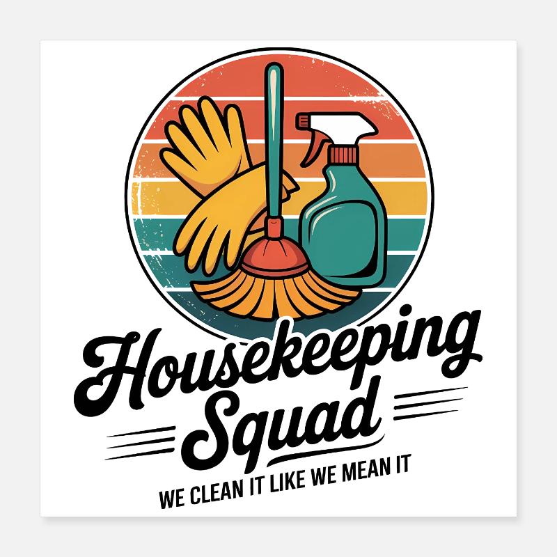 Funny Cleaning Design Poster 16" x 16" (40x40 cm)