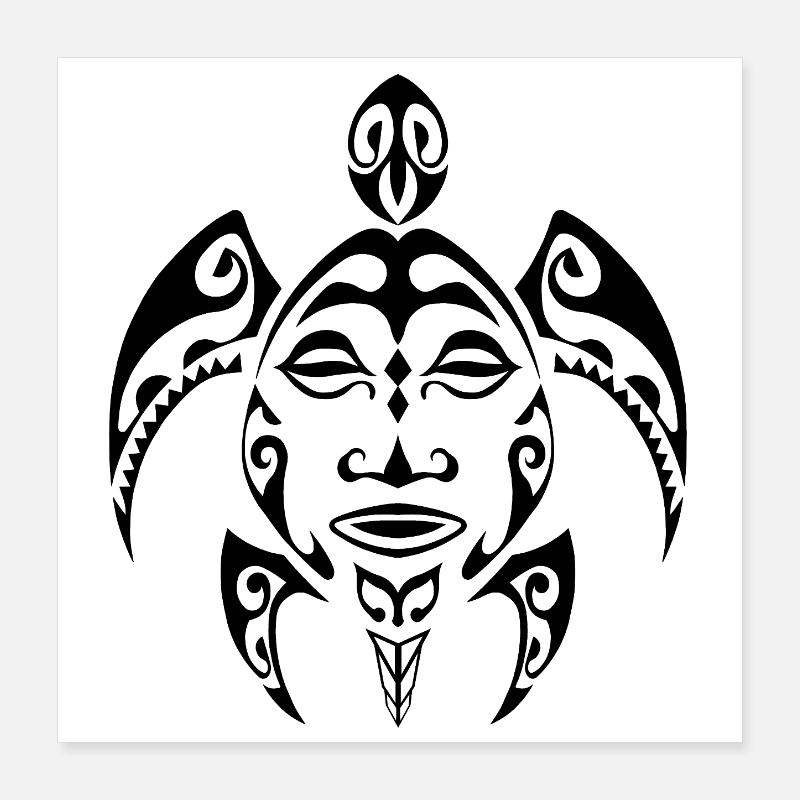 Turtle-1-Black Poster 16" x 16" (40x40 cm)