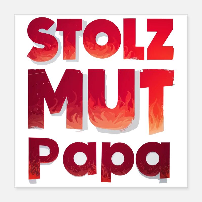 Idée cadeau pour les pompiers Papa Pride Courage Strength Poster 40 x 40 cm